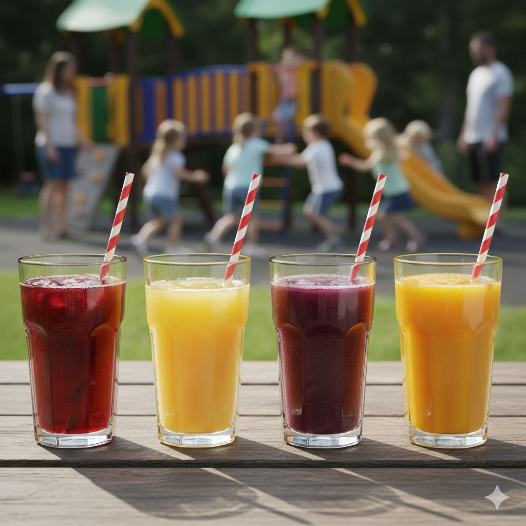 juice at a table