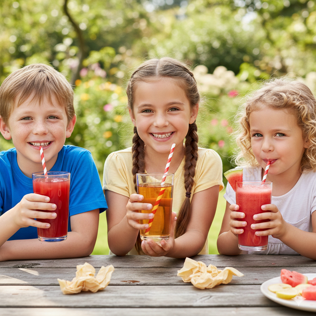 kids enjoying juice